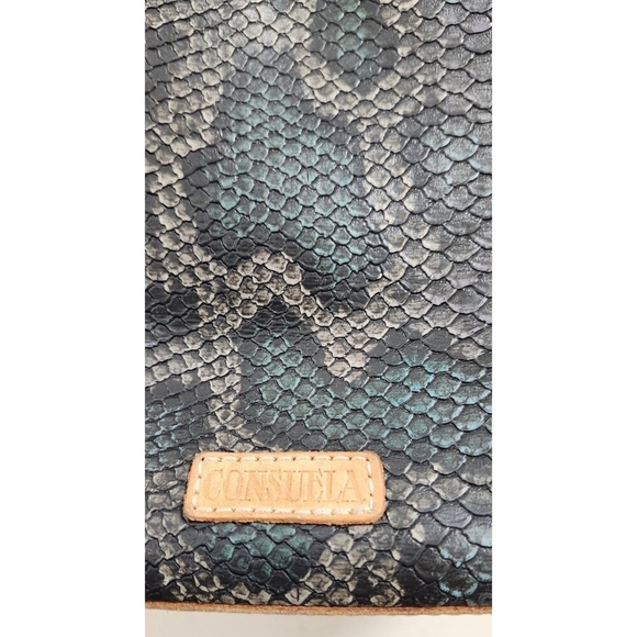 Consuela Rattler Hobo Bag Leather & Snakeskin Print Tote Shoulder Bag - Picture 4 of 16